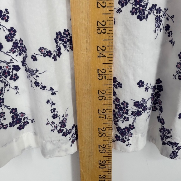 Superdry Mens XL Button Up Shirt White Blue Purple Floral Modal Cotton Short Slv - Picture 9 of 9